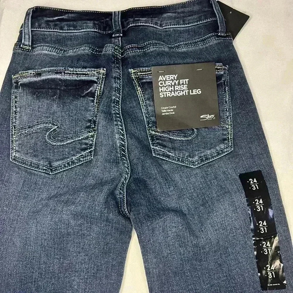 Silver Jeans Avery High Rise Straight Leg Jean in Indigo size 24/31 - Picture 8 of 12